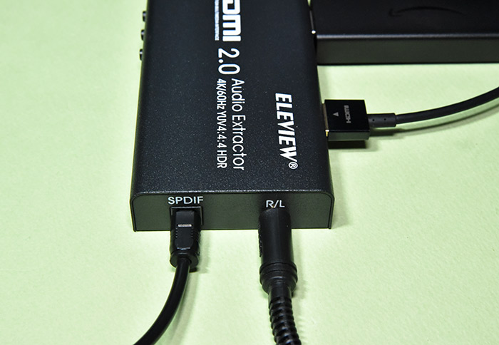 EHD-802N HDMI音声分離器とオプティカルケーブルの接続